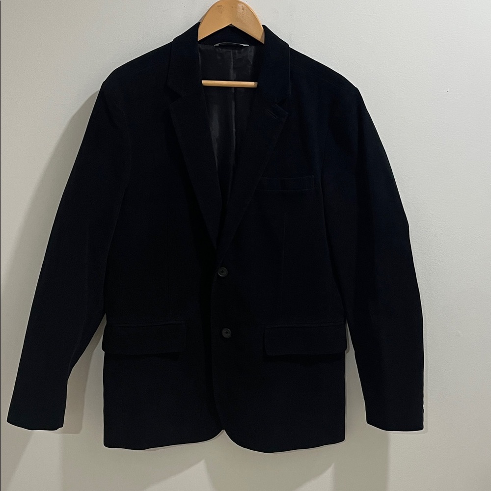 GAP Men’s Velour Blazer Medium Black Tailored Double Vent Sport Jacket Coat